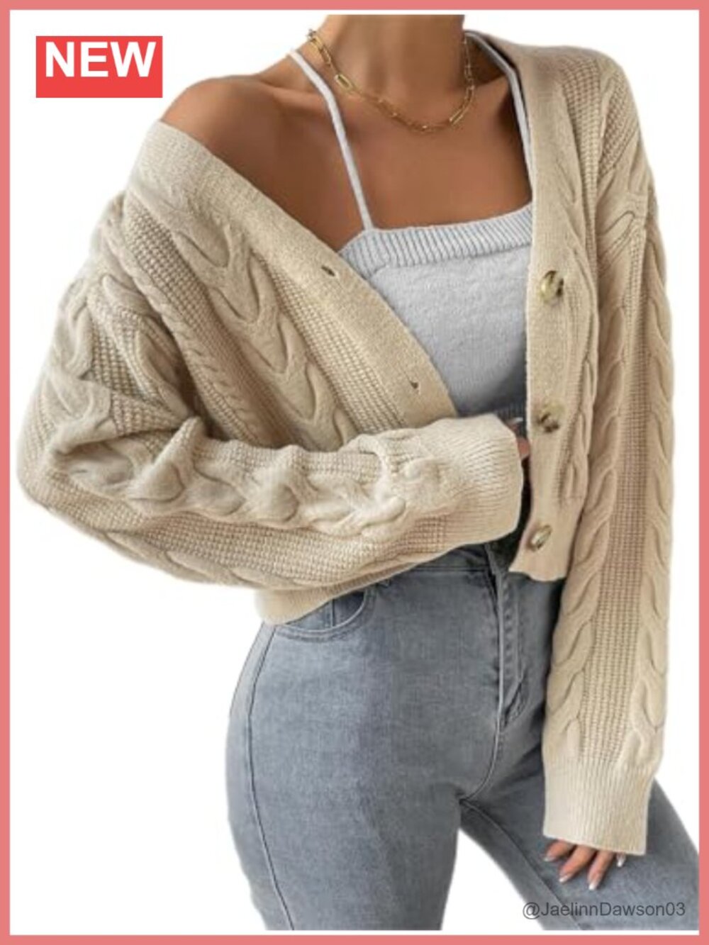 Women's Long Sleeve Button V Neck Cable Knit Cardigan Sweater